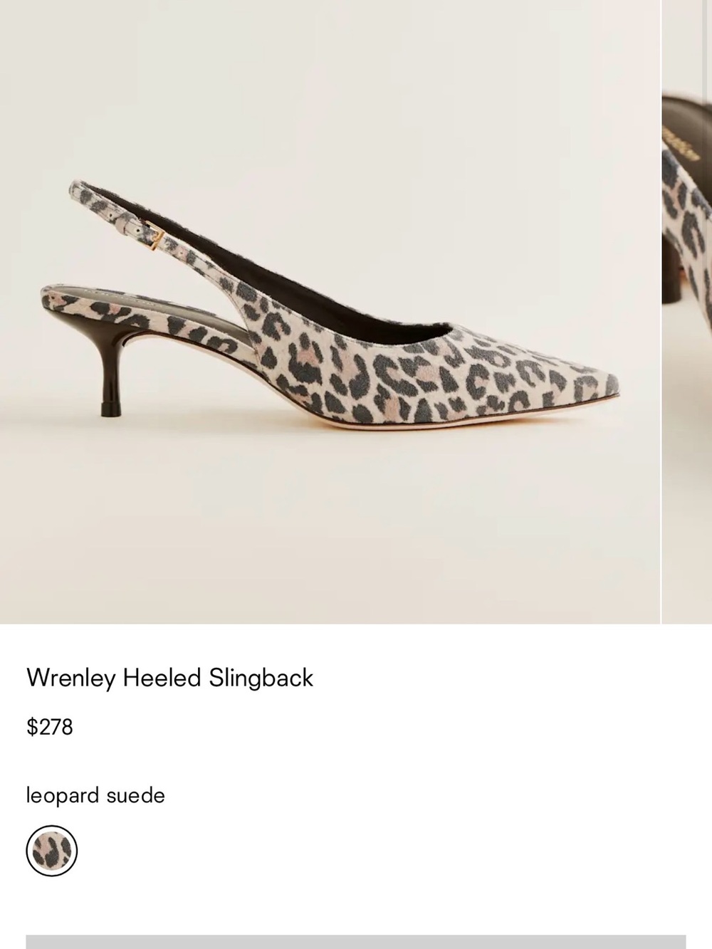 Reformation Leopard-Print Slingback Kitten Heels New in Box Sz 39/ 9